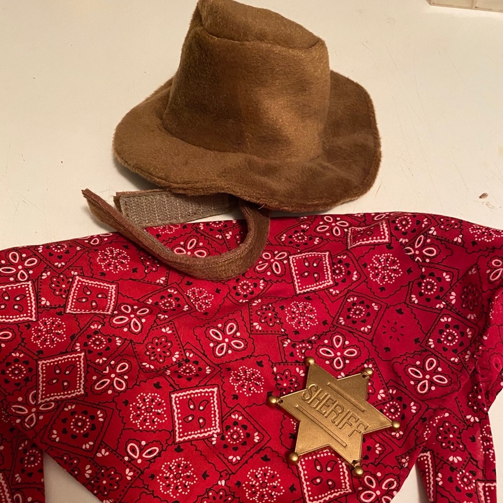 Dog Costume of Sheriff Badge,Bandanna, & Hat